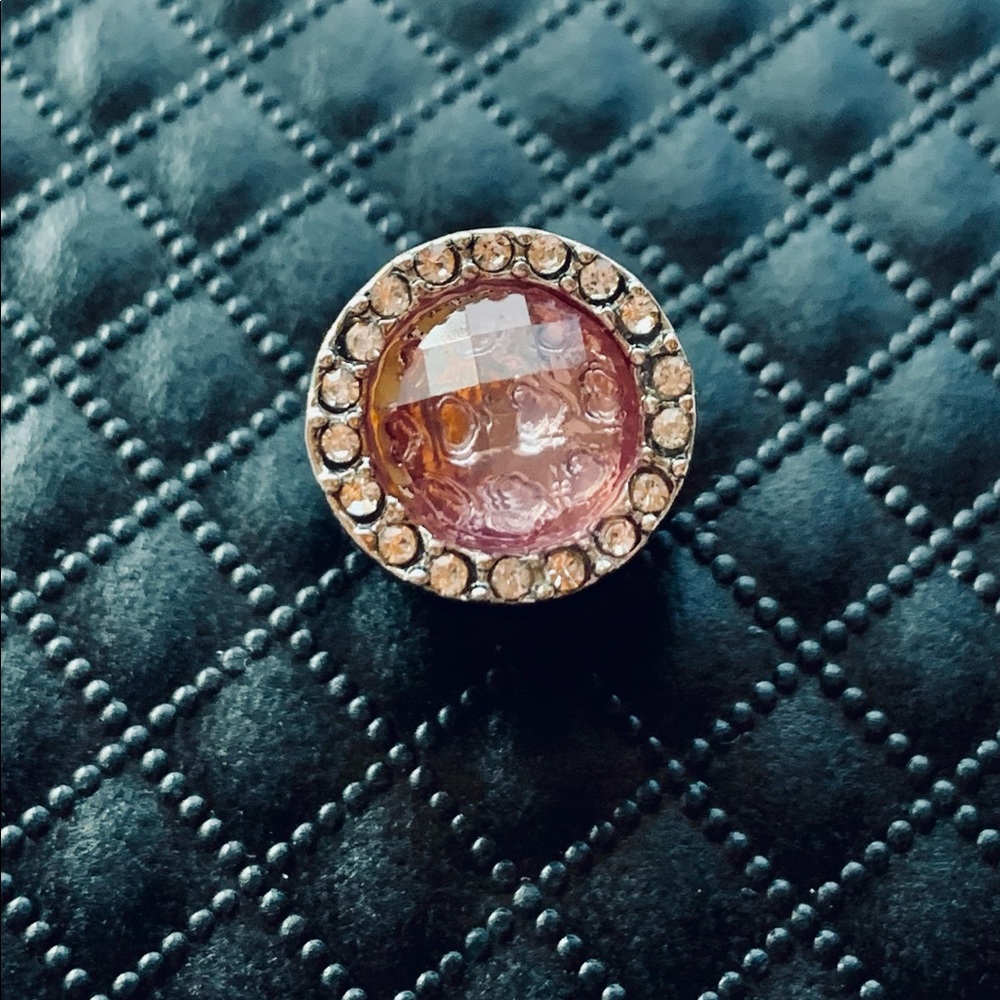 Pink Halo Crystal European Bracelet Charm
